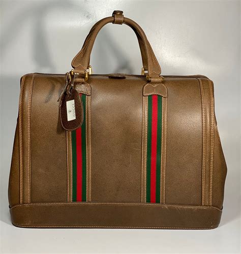 Gucci Borsa da Viaggio Vintage in Tela Col. Marrone 